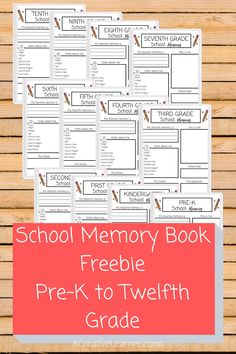 the back to school memory book for prek - to - tweeth grade