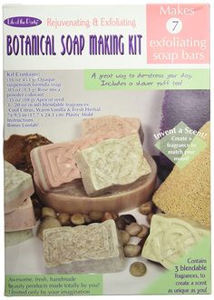 a package of soap making kits with different types of soaps on top of it