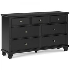 a black dresser with six drawers