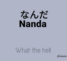 the words nanda are written in black and white