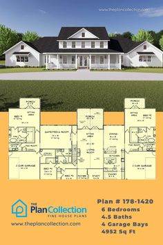 craftsman style farmhouse plans, Plan # 178-1420 Craftsman Style Farmhouse, Media Room Colors, Deck Modern, Farmhouse Craftsman