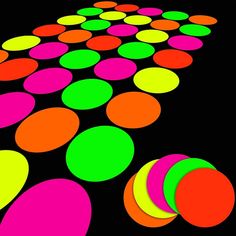 colorful circles are arranged in the shape of an abstract pattern on a black background with text that reads, 20 pcs