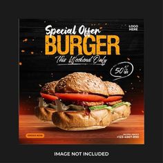 a flyer for a burger restaurant