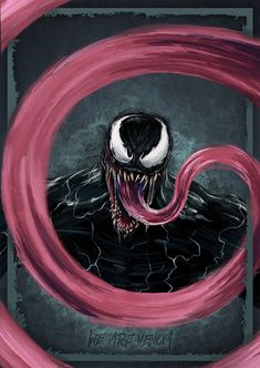 an image of a creepy monster with pink hair and fangs on it's face