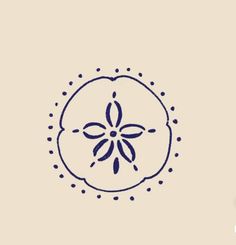 an image of a flower in the middle of a circle on a beige background with dots