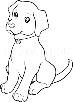 a dog sitting down coloring page