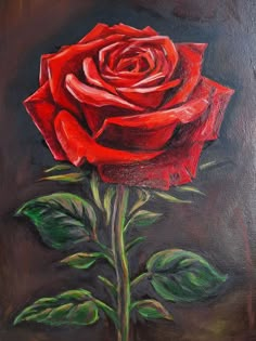 Painting by Jevgeniy Bogun Rose Canvas Painting, Rose Painting Acrylic, Dark Roses Tattoo, Realism Paintings, Commission Ideas, Easy Flower Painting, Trippy Painting, Art Painting Tools, Digital Art Photography