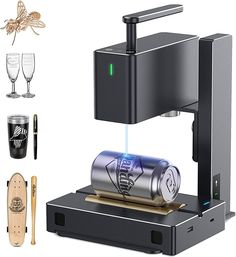 an image of a beer dispenser with various items around it