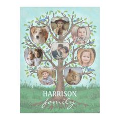 a family tree with many pictures on it and the words harrison family written in different languages