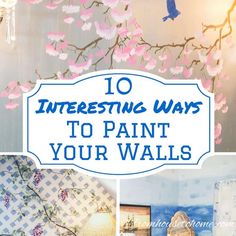 the top ten interesting ways to paint your walls in blue and pink colors with pictures on them