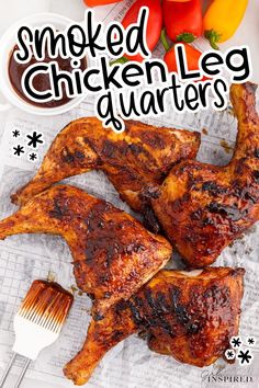 the cover of smoked chicken leg quarters