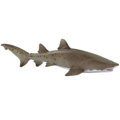 a toy shark is shown on a white background