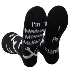 PRICES MAY VARY. 【CASUAL SOCKS WITH QUOTE】Knitting Words:I'm a Mechannik Mecanic Mekanik I Fix Planes!Perfect Gift for Plane workers,Mechanic socks perfect for Mechanics, plane mechanics, plane lovers, plane enthusiasts,auto mechanics, aircraft mechanics and everybody who loves the smell of diesel and machinery tools! 【MATERIAL QUALITY】We use 80% Cotton, 17% polyester, 3% Elastane to ensure our socks soft, comfortable, stretchy and breathable and well fitting. All of the words and pictures are s Gifts For Mechanics, Airplane Mechanic, Engineer Gifts, Aircraft Mechanic, Auto Mechanics, Travel Socks, Aircraft Mechanics, Socks Funny, Engineering Gifts