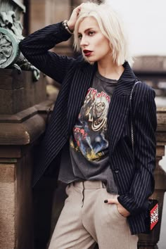 Iron Maiden Band, Classy Street Style, Pijamas Women, Edgy Grunge, Fashion Edgy, Mens Fashion Edgy, Outfit Chic, Mens Fashion Smart