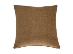 a brown pillow on a white background