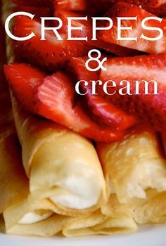 strawberries and cream are stacked on top of each other in this book cover image