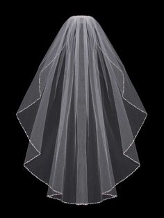 a white veil on a black background