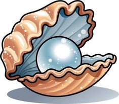 an open shell with a pearl in it