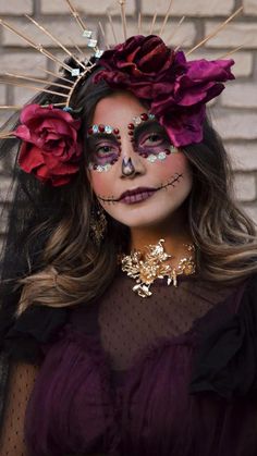 Catrina- Halloween sugar skull Makeup Halloween Sugar Skull, Sugar Skull Makeup, Skull Makeup, Sugar Skull, Halloween, Makeup, Make Up