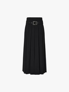 MO&Co. Women's Include Belt Maxi Skirt A transitional wardrobe staple, this maxi skirt is crafted from well-made fabric. The A-line silhouette is both elegant and flattering, while the side pockets and pleated details add functionality and flair. It's offered in classic black, the airy design is completed with a tonal belt for a touch of sophistication. Features : - High waist A-line maxi silhouette- Side slip pockets, pleated design- Belt loops and include the belted Code: MBD1SKT030The back le Classic Flowy Maxi Skirt For Evening, Evening Maxi Skirt With Accordion Pleats, Evening Full Maxi Skirt With Accordion Pleats, Elegant Belted Long Skirt, Evening Accordion Pleats Full Maxi Skirt, Elegant Long Belted Skirt, Formal Pleated Midi Maxi Skirt, Formal Full-length Pleated Maxi Skirt, Formal Midi Pleated Maxi Skirt