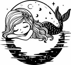 This adorable SVG cut file features a sleeping mermaid resting on a crescent moon with her reflection in the water, perfect for dreamy crafts, nursery decor, and personalized gifts. Compatible with Cricut and Silhouette machines, this design adds a whimsical touch to any project. https://www.etsy.com/shop/LilyDesignsGoods?ref=seller-platform-mcnav&search_query=mermaid https://www.etsy.com/shop/LilyDesignsGoods?ref=seller-platform-mcnav&search_query=moon https://www.etsy.com/shop/LilyDesignsGoods Cute Mermaid Tattoo, Sleeping Mermaid, Moon Reflection, Ocean Clipart, Dreamy Ocean, Mermaid Svg, Bridal Invitations, Mermaid Tattoo, Cute Mermaid