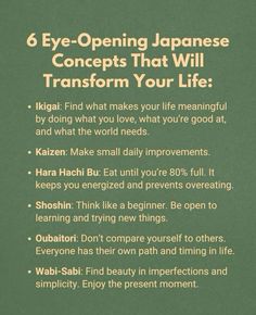 an advertisement for eye - opening japanese concept that will transform your life