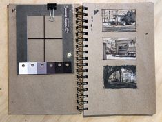 an open notebook with pictures on it