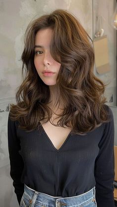 Ash Walnut Hair Color, Natural Brown Highlights On Brown Hair, Shades Of Brown Hair Color Brunettes, One Tone Hair Color Brown, Brunette Hair Layers Medium, Ash Highlights On Brown Hair, Cool Tone Skin Hair Color, Brown Cool Tone Hair, Hair Color For Medium Skin