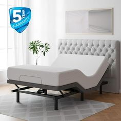 an image of a mattress that is in the middle of a room with a bed frame