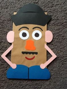 Potato Bags, Letter P Crafts, Disney Crafts For Kids, Paper Sack, Paper Bag Crafts, Paper Bag Puppets, Mr Potato, Potato Head