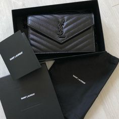 Nib Authentic Classic Monogram Saint Laurent Flap Front Wallet With Removable Leather And Metal Chain (Wear As A Clutch), Interlocking Ysl Signature And Matelasse Stitching. No Trades Designer Party Wallet On Chain, Designer Business Wallet On Chain Clutch, Black Wallet On Chain For Business, Black Monogram Bags For Formal Occasions, Designer Black Wallet On Chain For Everyday Use, Designer Black Wallet On Chain For Evening, Modern Black Wallet On Chain For Formal Occasions, Luxury Envelope Wallet On Chain For Formal Occasions, Designer Black Wallet On Chain For Business