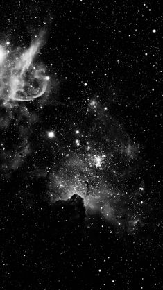 black and white photograph of stars in the night sky