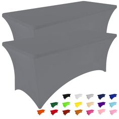 3 ft stretch table cover in various colors and sizes, with different color options to choose from