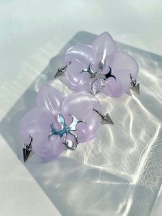 Fervooor Spiked Orchid 3D printing purple earrings Unique Purple Flower Earrings, Elegant Purple Jewelry With 3d Flowers, Orchid Aesthetic, Orchid Growing, Orchid Collection, Orchid Jewelry, 3d Printing Fashion, 3d Printing Technology, Purple Earrings