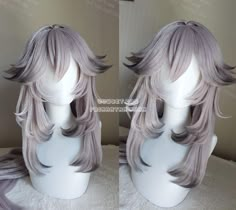 Art Hairstyle Ideas, Cool Wigs For Women, Unique Hairstyles For Women, Anime Hair Cosplay, Genshin Hair Ideas, Anime Wig Hairstyles, Hair Styles For Characters, Kitsune Hairstyle, Anime Hair Inspiration