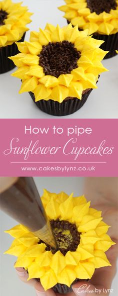 how to pipe sunflower cupcakes