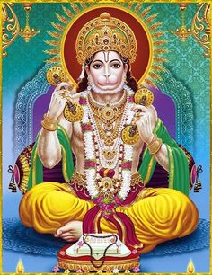 the hindu god sitting in meditation position with his hands on his chest and eyes closed