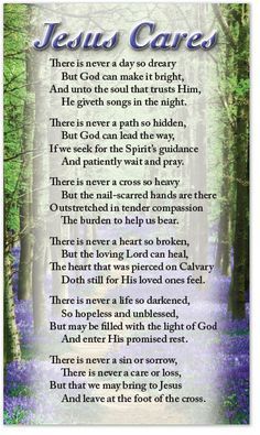 the poem jesus cares in bluebell woods