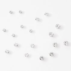 Claire's Silver Graduated Round Magnetic Stud Earrings - 9 Pack Magnetic Stud Earrings, Dr Wardrobe, Ears Pierced, Customer Loyalty Program, Magnetic Earrings, Silver Jewelry Earrings, Fashionable Jewelry, Free Earrings, Gold Rush