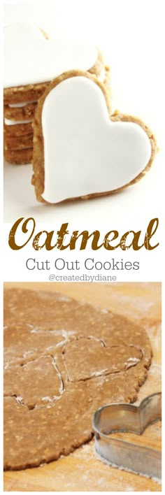 oatmeal cut out cookies @createdbydiane www.createdby-diane.com Cut Out Cookie, Cinnamon Icing, Cut Out Cookie Recipe, Oatmeal Cookies Chewy, Cutout Cookies, Roll Cookies, Cookie Time, Cookie Flavors, C Is For Cookie