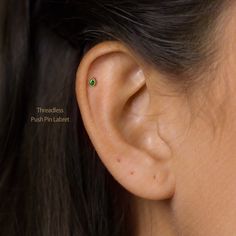 Tiny Teardrop Emerald Threadless Flat Back Earrings, 20,18,16ga, 5-10mm Unisex, Surgical Steel SHEMISLI SS595 Save Trees, Steel Gifts, Flat Back Earrings, Plugs Earrings, Nose Stud, Gift For Birthday, Dainty Earrings, Birthday Anniversary, Jewelry Earrings Studs