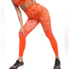 Wolf & Whistle Mesh Orange Jungle Print Leggings Pants Size 8 Nwot Inseam Approx 26” Rise Approx 12.5” Wolf & Whistle Leggings In Orange Jungle Print With Mesh Panels Founded In 2012, London-Based Label Wolf & Whistle Specializes In Workout Wear, Lingerie And Swimwear. With Some Styles Designed Exclusively For Asos. Yoga, Pilates, Fitness, Workout, Fitness, Running, Walking, Crossfit, Athleisurewear, Activewear, Tangerine, Coral, High Rise Fox Leggings, Pilates Fitness, Orange Print, Jungle Print, Print Leggings, Workout Fitness, Fitness Workout, Workout Wear, Printed Leggings