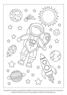 an astronaut coloring page for kids