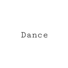 the word dance written in black ink on a white background