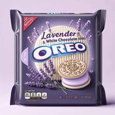 an oreo chocolate bar with lavender on top