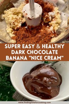 Best Ever Dark Chocolate Banana "Nice Cream" | Super easy healthy dessert recipe that's naturally gluten-free, dairy-free, egg-free, & sugar-free...an intense, indulgent dark chocolate ice cream is the perfect healthy treat! Banana Coconut Milk Ice Cream, Dairy Free Banana Ice Cream, Yonanas Recipes, Banana Nicecream Vegan, Healthy Chocolate Ice Cream, Banana Nice Cream Chocolate, Best Dark Chocolate, Easy Healthy Dessert, Dark Chocolate Banana