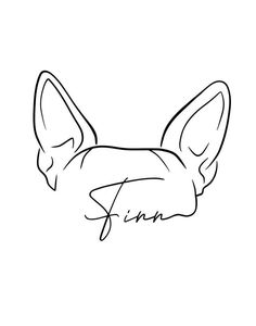 a drawing of a dog's head with the word fun written in cursive writing