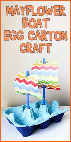 an egg carton craft for mayflower boat