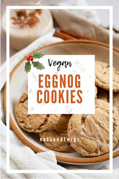 cookies on a plate. Eggnog Cake