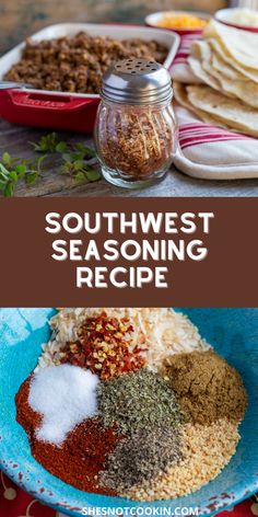 southwest seasoning recipe on a blue plate